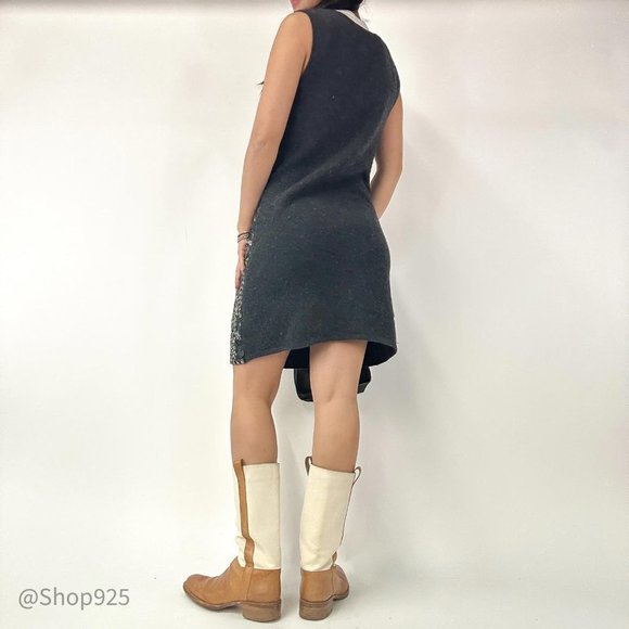 Sequin  Knit Sweater Tank top Dress - Picture 4 of 6